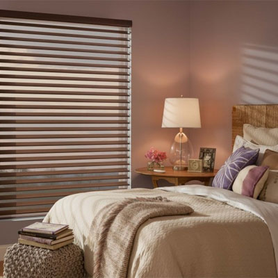 Bedroom with window covering